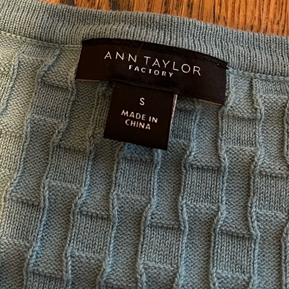 ANN TAYLOR zip up  blue cardigan size S - Picture 2 of 9